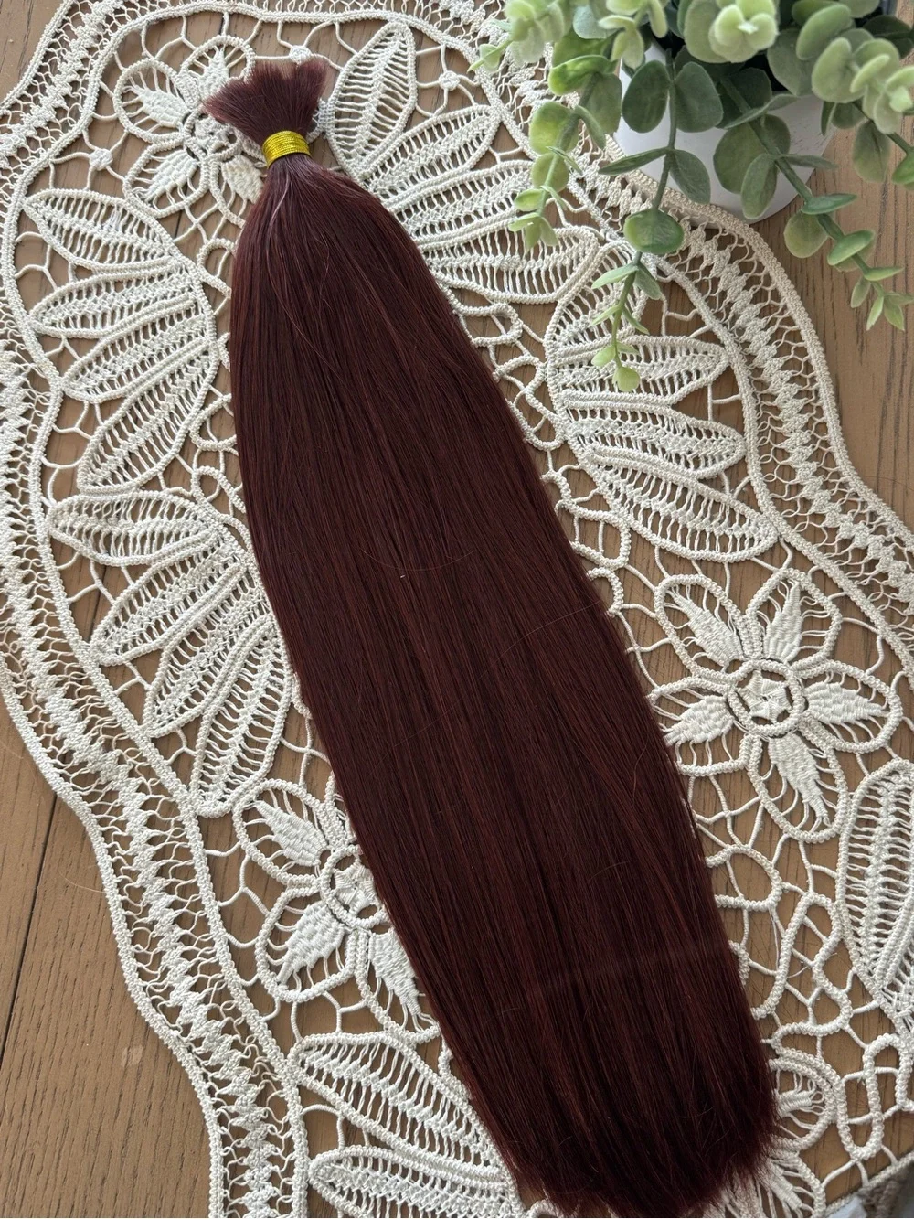 100% Human Hair Bulk Extensions Color #33 Red auburn 18–19” 100g Straight